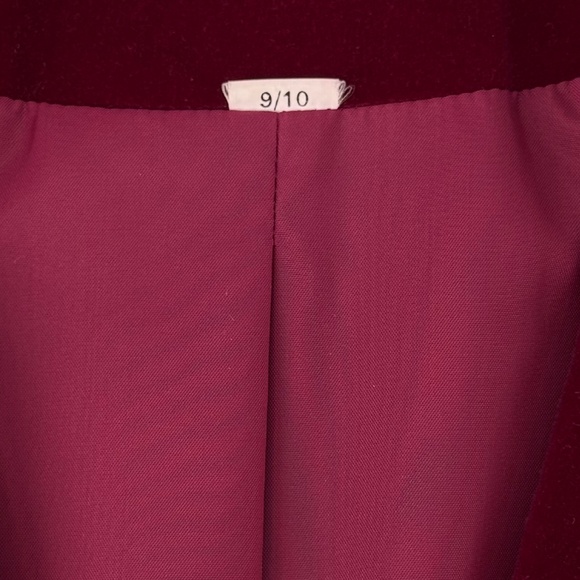 Vtg Mulberry Street Velvet Blazer Size 9/10 Wine Berry Red Holiday Party Preppy - Picture 7 of 15